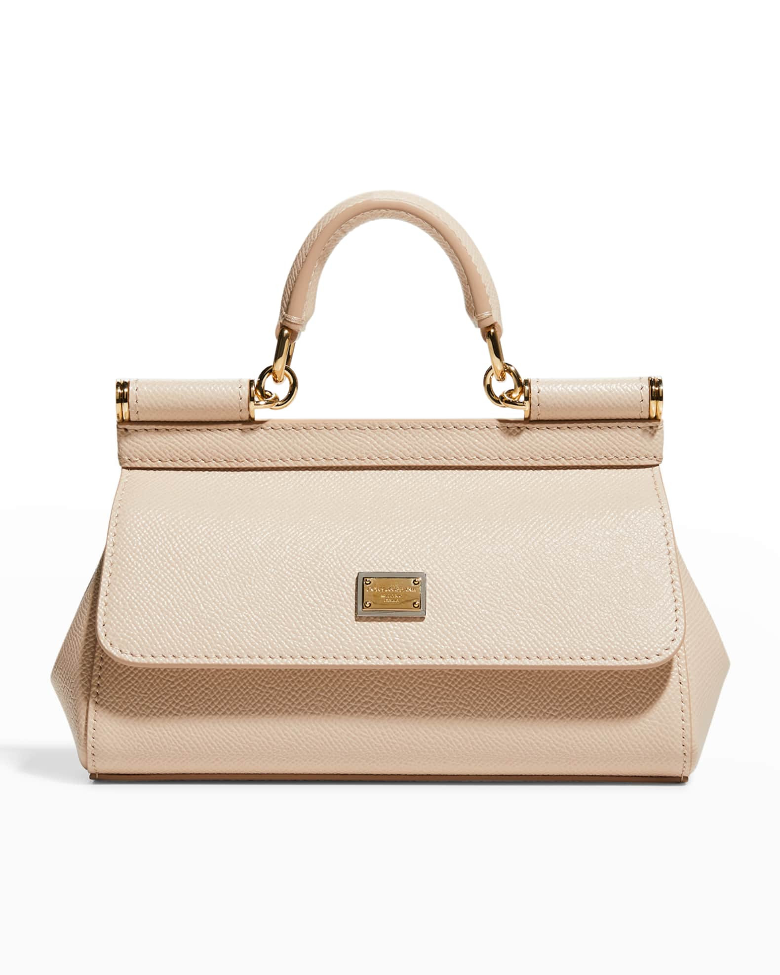 Dolce&Gabbana Sicily Small Leather Top-Handle Bag | Neiman Marcus