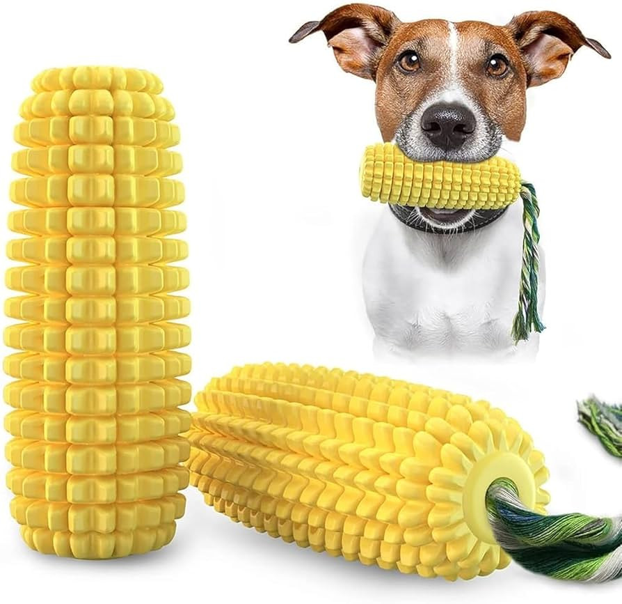 Dog Chew Toys Squeak NonSqueak,Toothbrush Cleaning Teeth,Interactive Relieve Boredom Corn Toys,Pu... | Amazon (US)