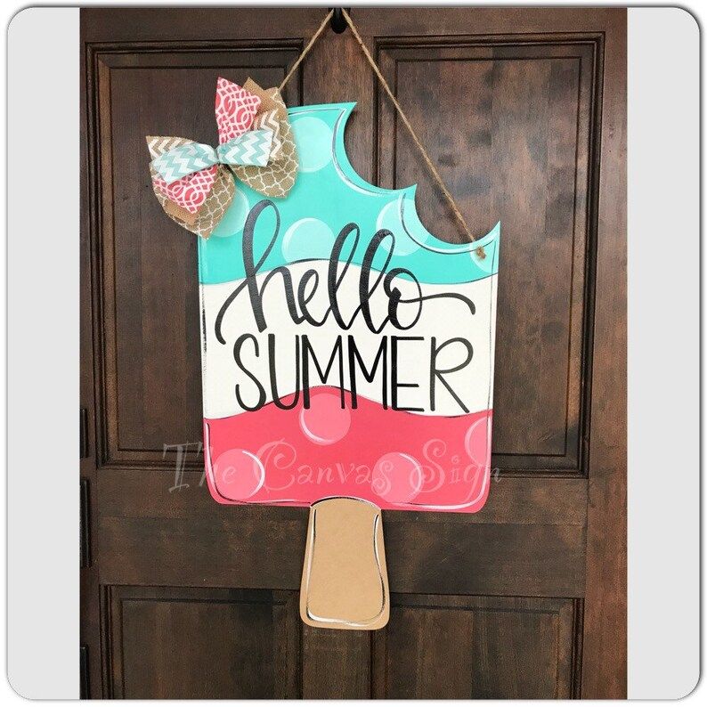 Popsicle Summer Welcome Door Hanger | Etsy (US)