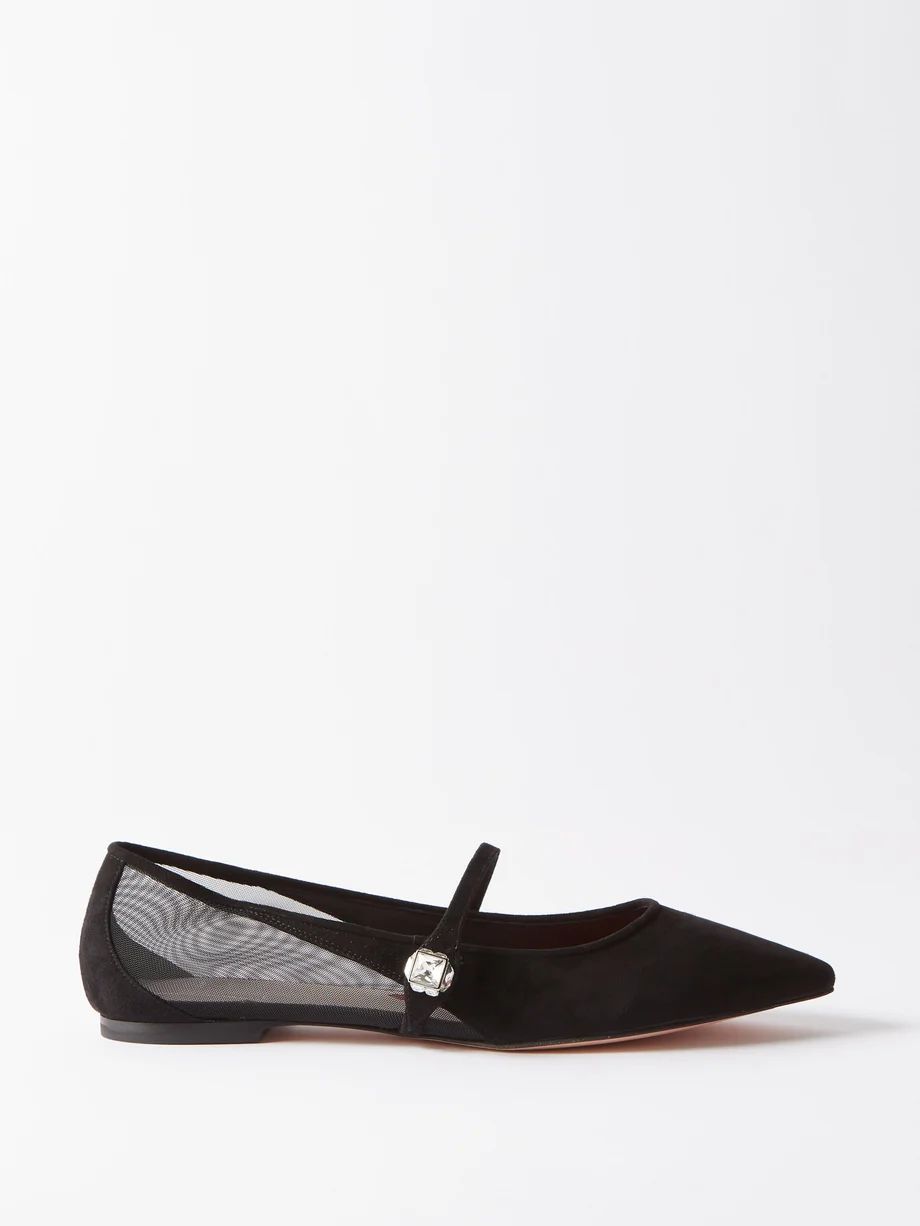 Babies suede and mesh point-toe flats | Matches (US)