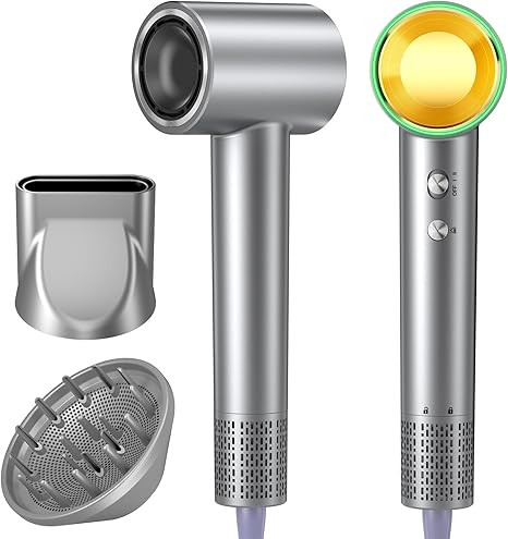 Hair Dryer, 150,000 RPM Brushless Motor, Ultra-Fast Drying with 3 Heat Settings & LED Lights, Hig... | Amazon (US)