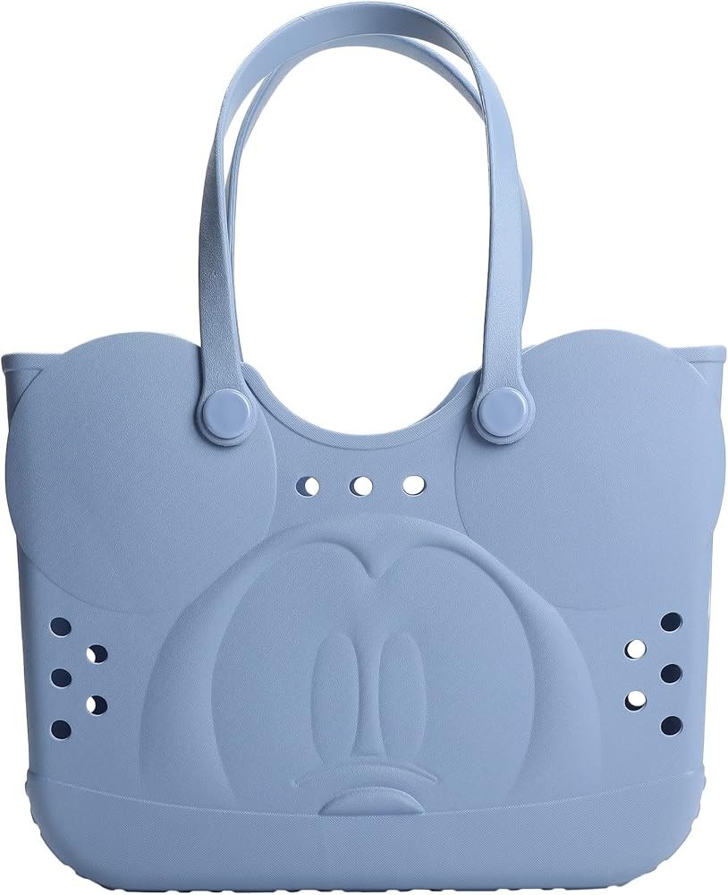 Disney Mickey Mouse 3D Character Face Gray 16.5" EVA Molded GummyTote | Amazon (US)