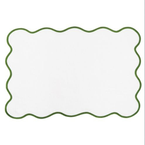 Maisie Scalloped Linen Placemats Set of 4 | Ballard Designs, Inc.