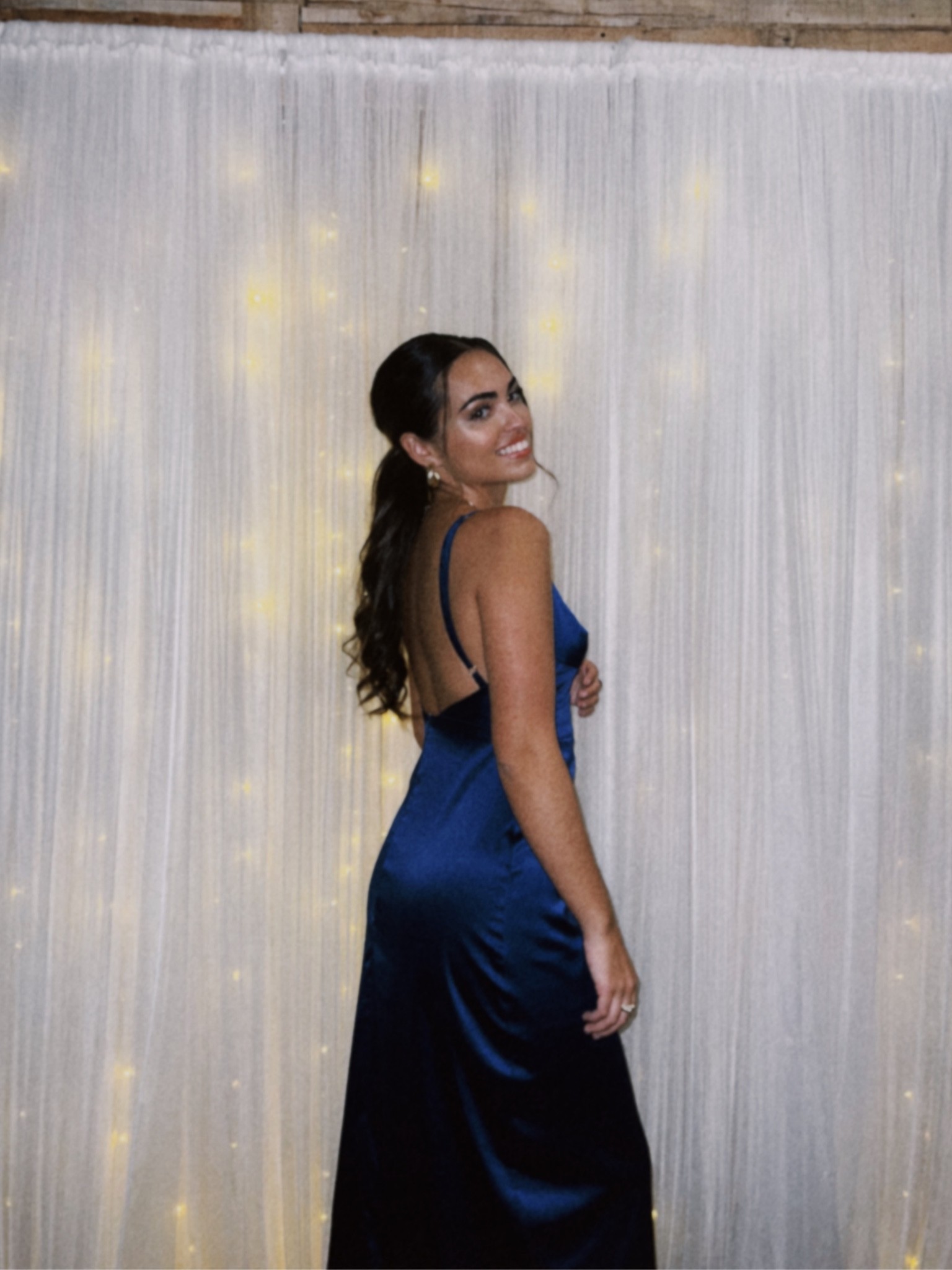 freesia formal dress navy Freesia Gown - Slate Light Blue Open Back Silk Dress main image 0