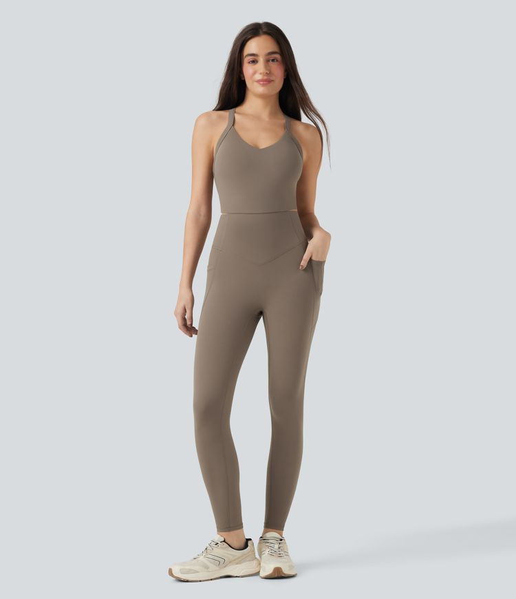 Women’s Halara UltraSculpt™ Tummy Control Training Jumpsuit with Pockets-Easy Peezy Edition -... | HALARA