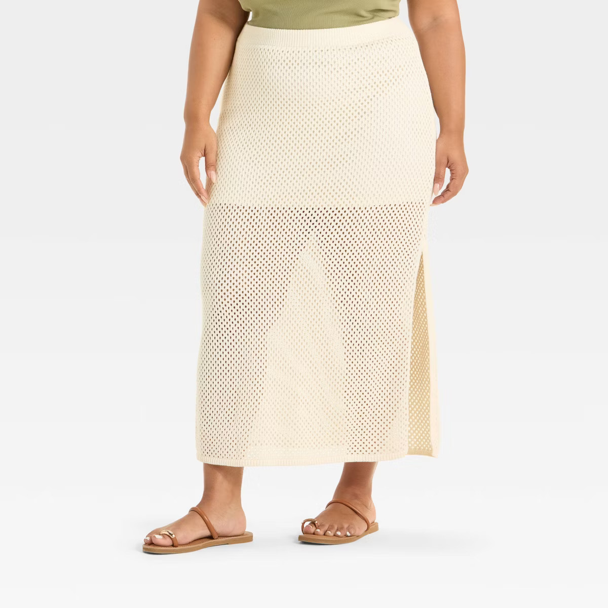 Women's Maxi Sweater Skirt - Universal Thread™ Cream 2X | Target