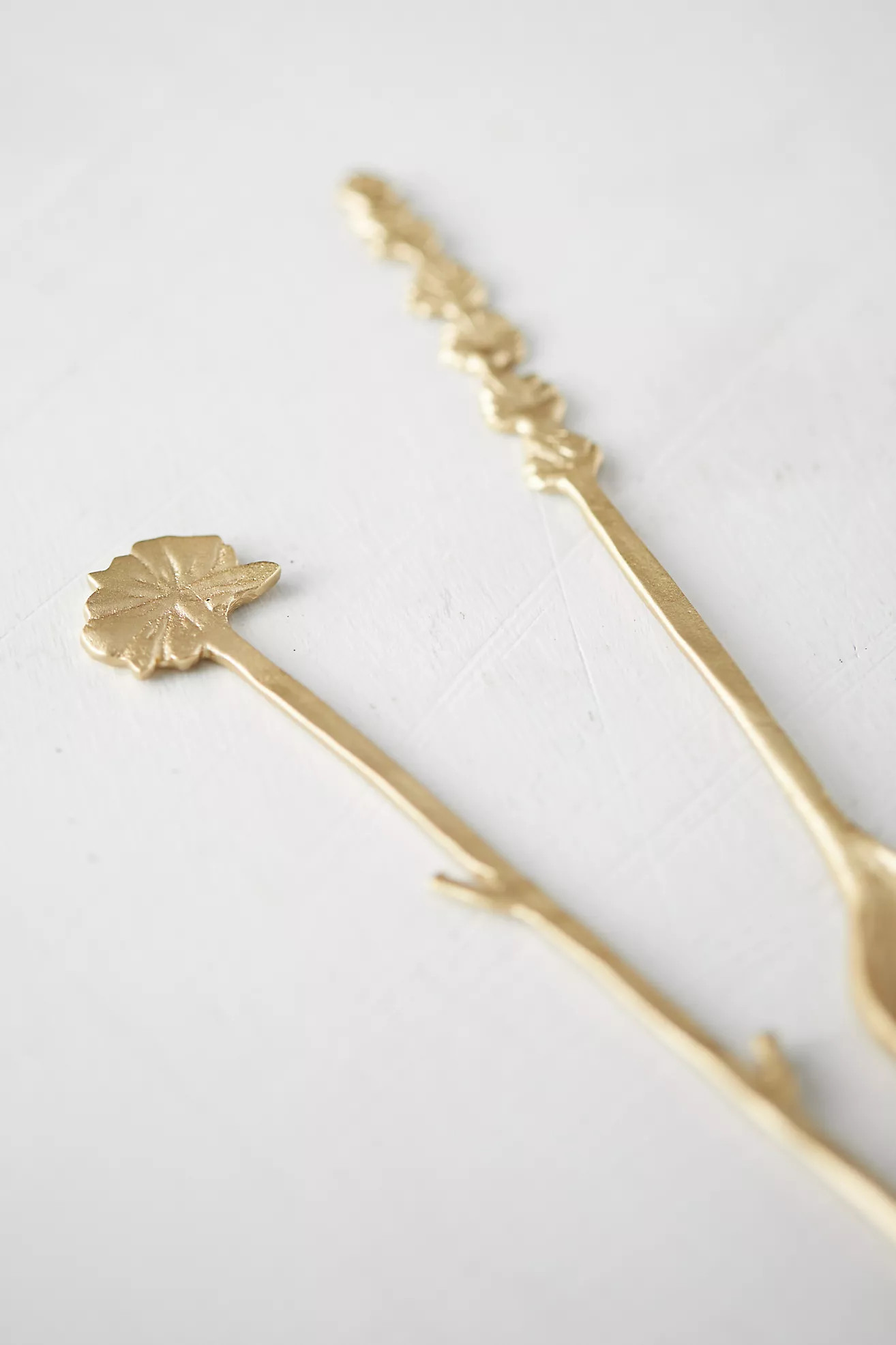 Brass Flower Stirring Spoons, Set of 3 | Anthropologie (US)