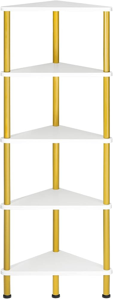 HOOBRO Corner Shelf, Industrial 5-Tier Wall Corner Bookshelf with Metal Frame, Corner Shelf Stand... | Amazon (US)