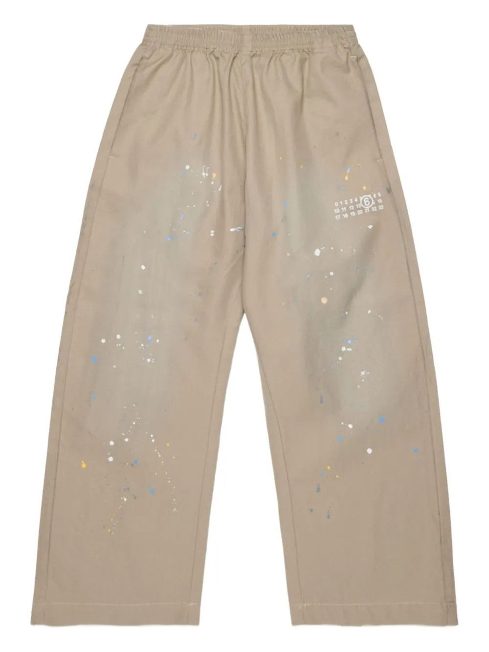 MM6 Maison Margiela Kids paint splatter trousers - Neutrals | Farfetch Global