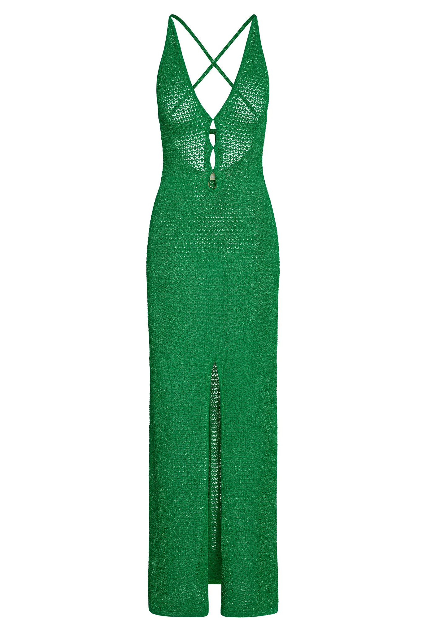Ramatuelle Dress - Palm Green Lurex Lace Crochet | Monday Swimwear