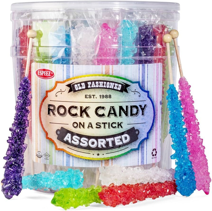 Extra Large Rock Candy Sticks - Candy Buffet - 36 Espeez Assorted Sticks - For Birthdays, Wedding... | Amazon (US)