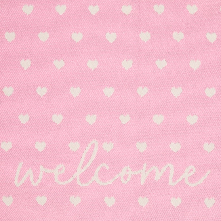 Reversible Fabric Welcome Hearts Doormat, Pink and White, 36" x 24", Valentine's Day by Way To Ce... | Walmart (US)