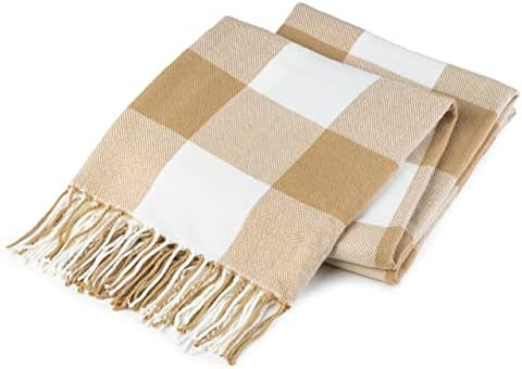 Buffalo Plaid Throw Blanket for Couch - Farmhouse Throw with Check Pattern - Soft Woven with Deco... | Amazon (US)