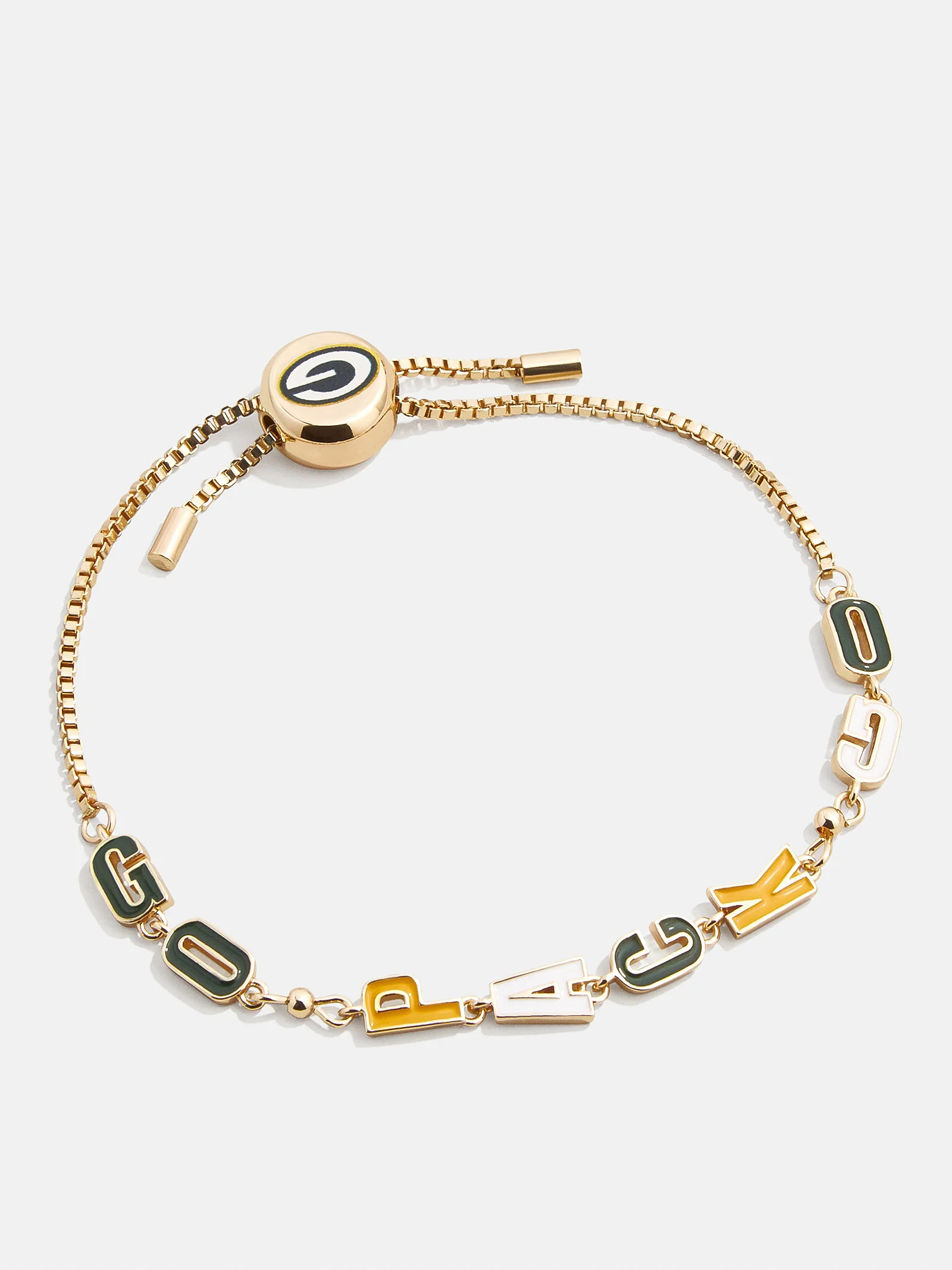 Green Bay Packers NFL Gold Slogan Bracelet | BaubleBar (US)
