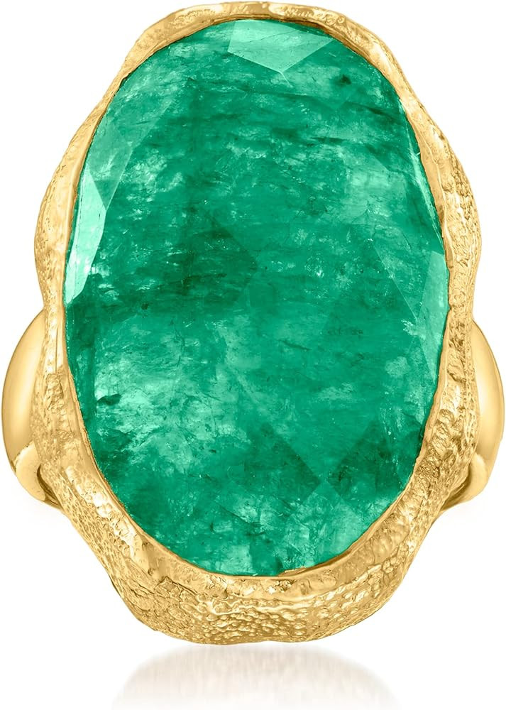 Ross-Simons 16.00 Carat Emerald Ring in 18kt Gold Over Sterling | Amazon (US)