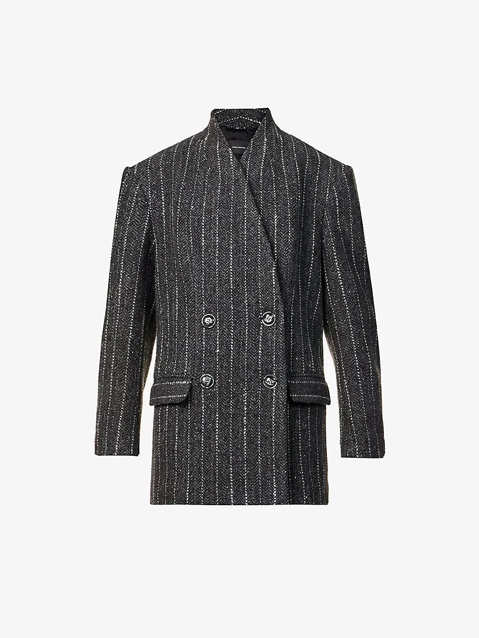 Lila striped double-breasted wool coat | Selfridges