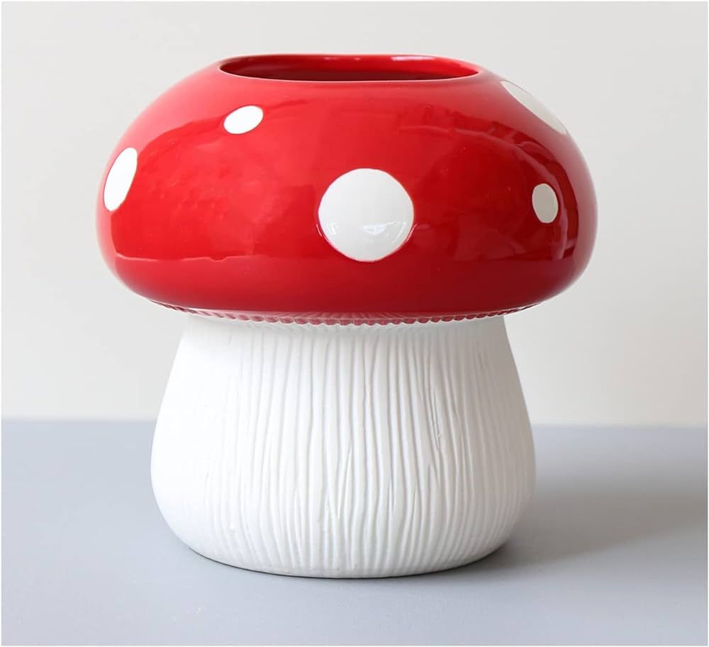 Mushroom Ceramic Vase,Creative and Cute Mushroom Decor Flower Pot,Mushroom Vase Ceramic Vintage V... | Amazon (US)
