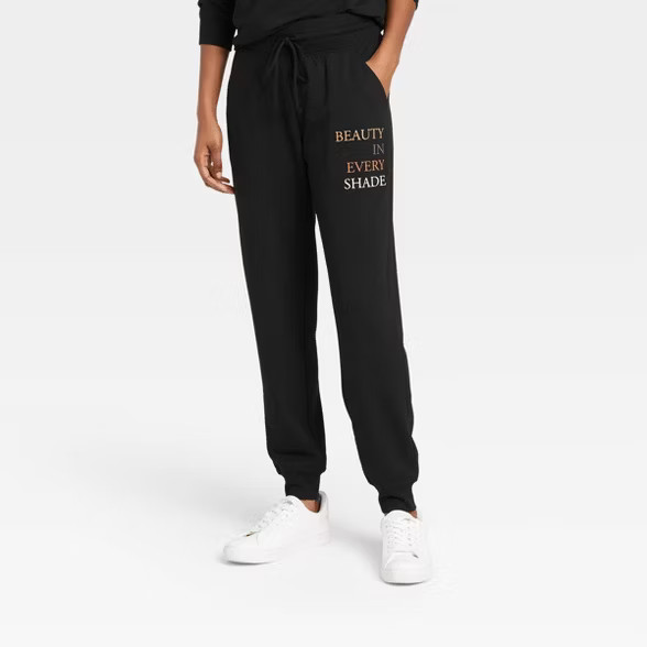 Women's Beauty In Every Shade Graphic Jogger Pants - Black | Target