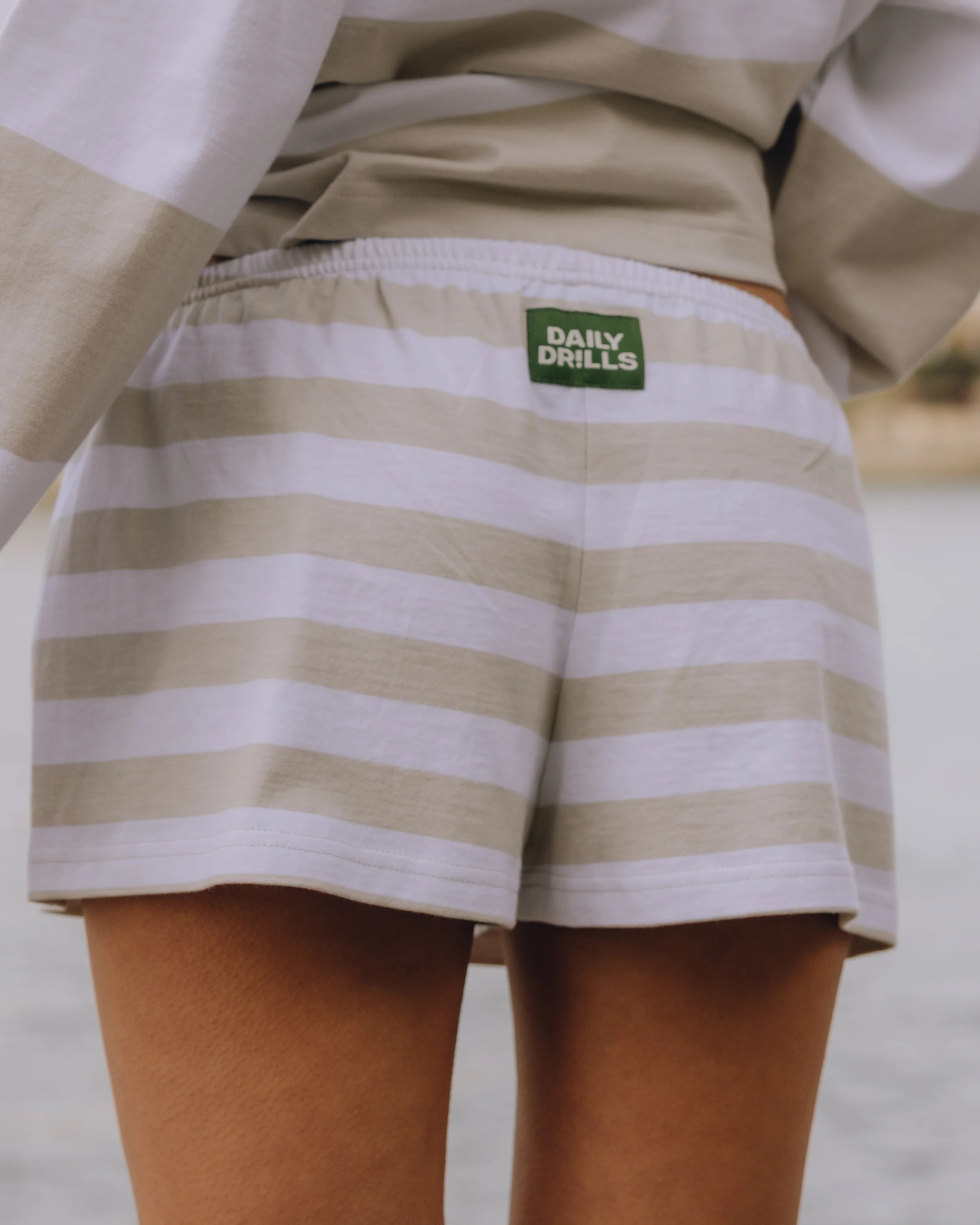 Micro Shorts - Light Grey + White Stripe | Daily Drills LLC
