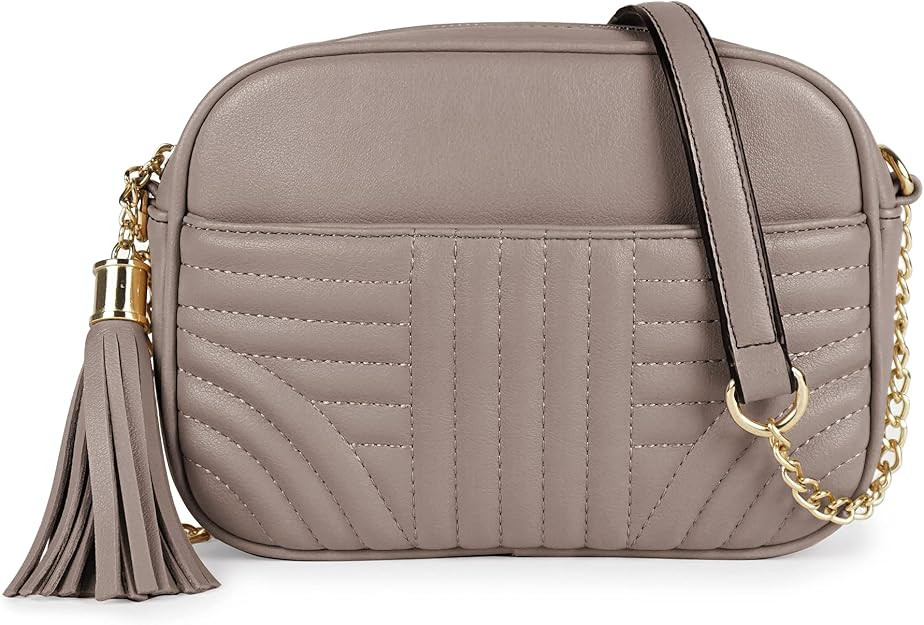 EVVE Quilted Crossbody Bags for Women - Stylish Camera Bag with Tassel - Lightweight Medium Size ... | Amazon (US)