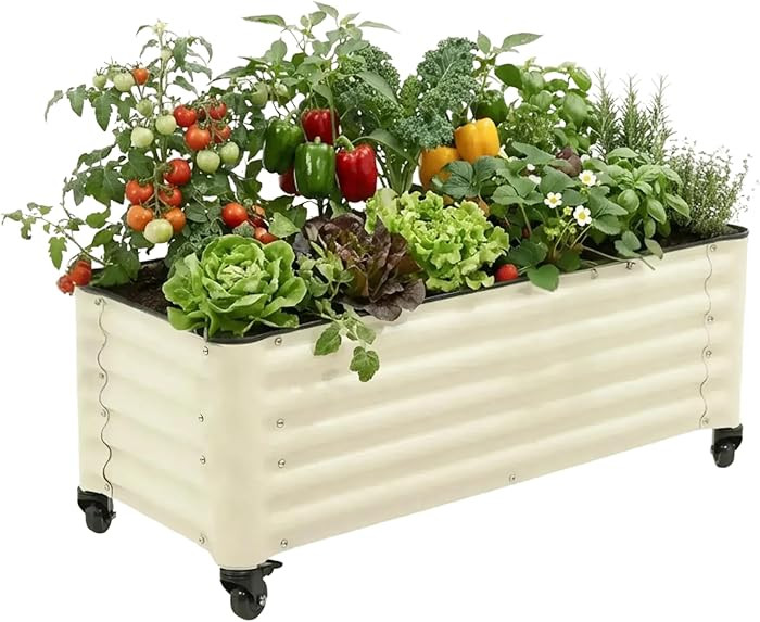 Vego garden Classic Rolling Garden Bed – 1.75' Mobile Metal Raised Garden Bed for Patio, Deck, ... | Amazon (US)