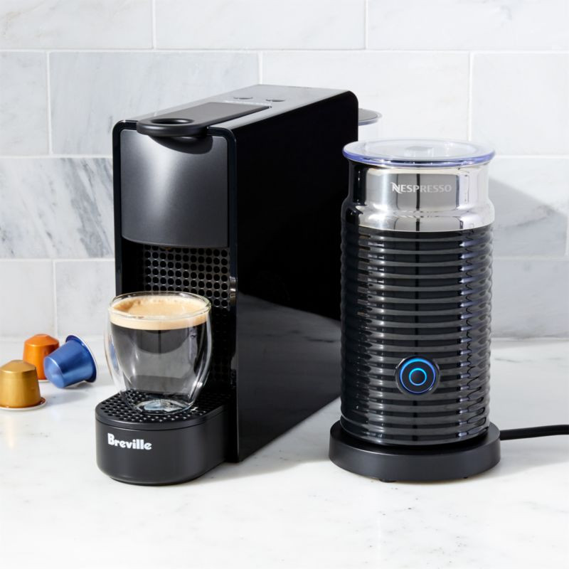 Nespresso by Breville Essenza Mini Black Espresso Maker Bundle + Reviews | Crate and Barrel | Crate & Barrel