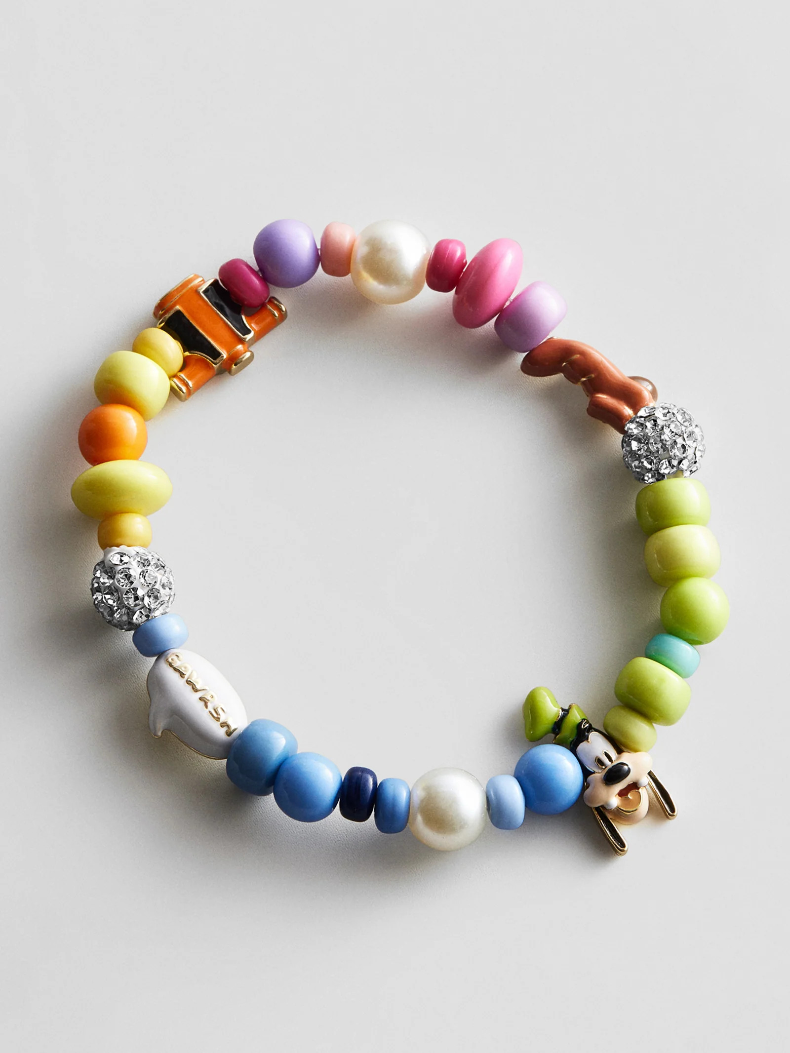 Disney Goofy Beaded Multicolored Charm Bracelet - Goofy | BaubleBar
