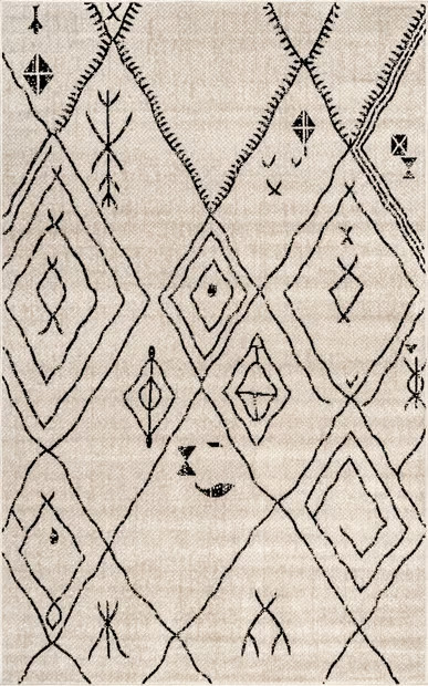 Beige Modern Abstract 4' x 6' Area Rug | Rugs USA