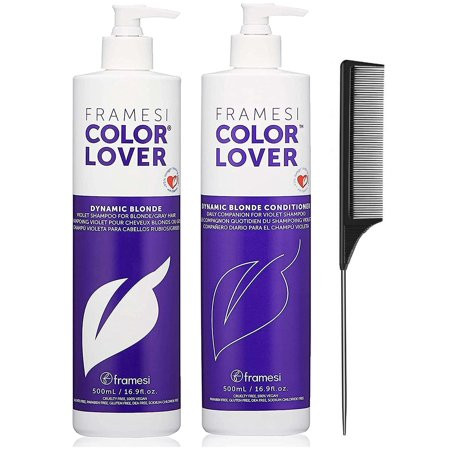 Framesi Color Lover Dynamic Blonde Purple Shampoo and Conditioner Set 16.9 fl oz (with Free Tail Combs) | Walmart (US)