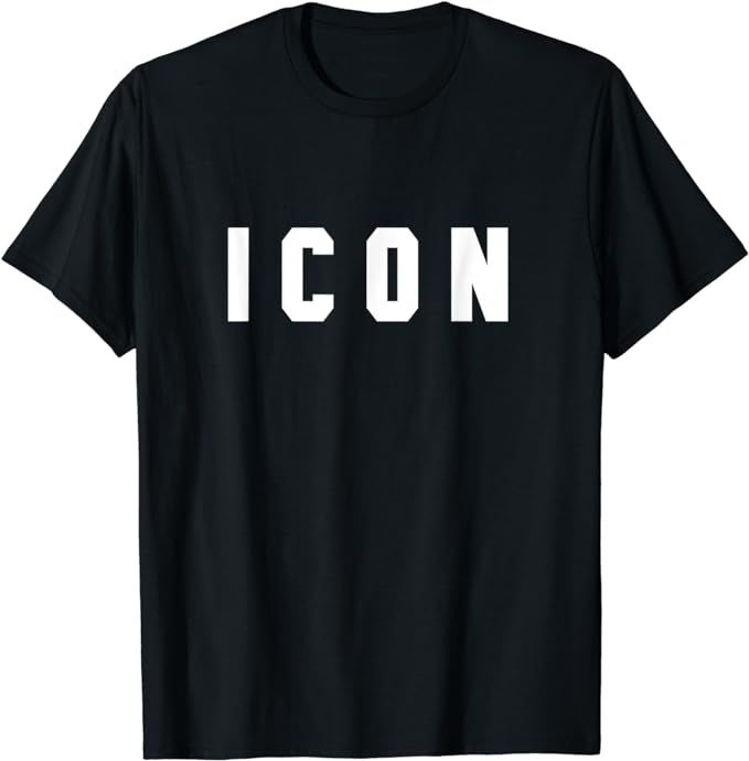 Cool ICON Design - Simple Word Trendy ICON T-Shirt | Amazon (US)