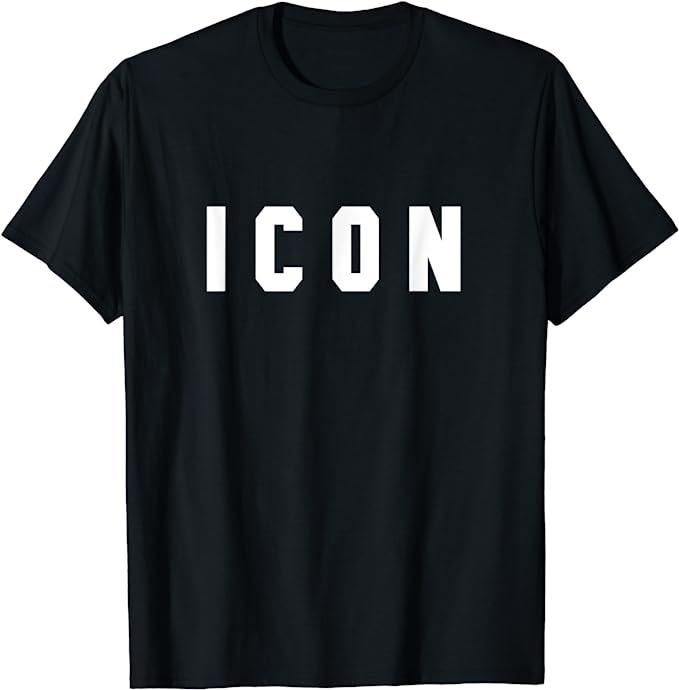 Cool ICON Design - Simple Word Trendy ICON T-Shirt | Amazon (US)