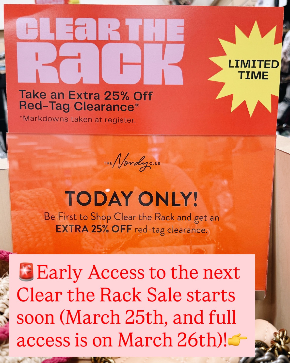 All options as well as just Designer Finds for CTR linked here! You can start shopping at 12am ET on 3/25 (must be logged in and add items to cart to see the final price)!

✨Like this to keep seeing Designer Sale updates in your feed! 

🚨Reminder! Early Access (in stores & online) to the Next Clear the Rack Sale is expected to start on March 25th, with full access starting on March 26th! The Sale will be an extra 25% off red tag clearance finds, and run through March 29th!
(Must login and add items to cart to see the final price during Early Access)!

✨Follow for Designer Finds for less!

#luxuryfashion
#designerdeals
#myrackscore 
#nordstromrackfinds 
#nordstromrack

#LTKSeasonal #LTKgrwm #LTKSaleAlert