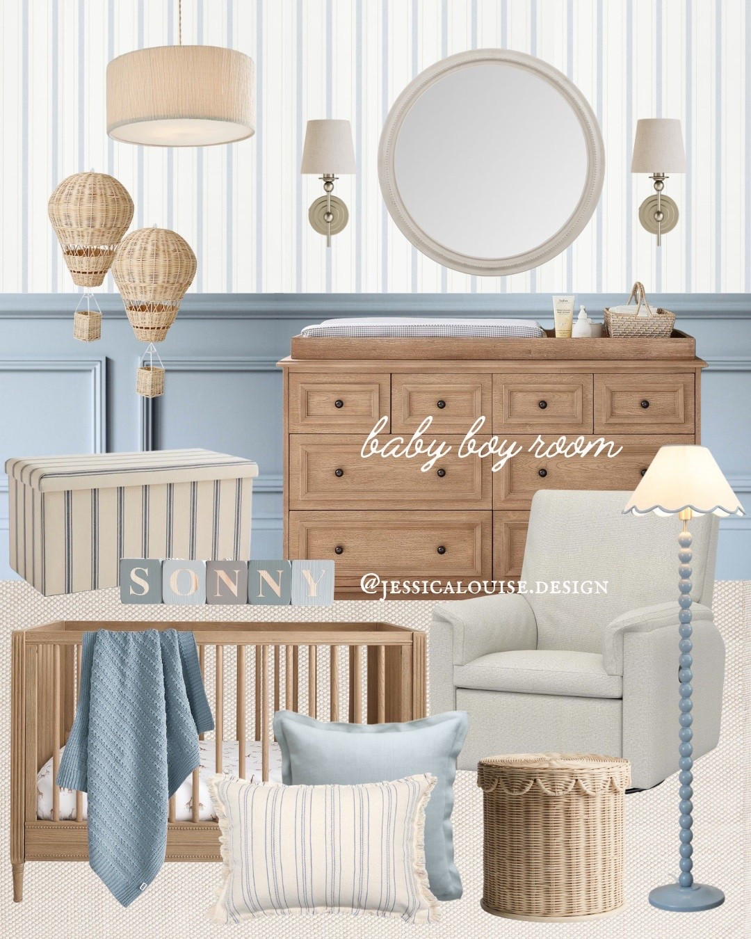 Baby boy nursery | Dusky powder blue 🩵

#LTKhome #LTKfamily #LTKbaby