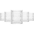 cosnou Glassware Set of 6, 14 OZ/420ml Hobnail Kitchen Glassware, Embossed Vintage Glass for Wate... | Amazon (US)