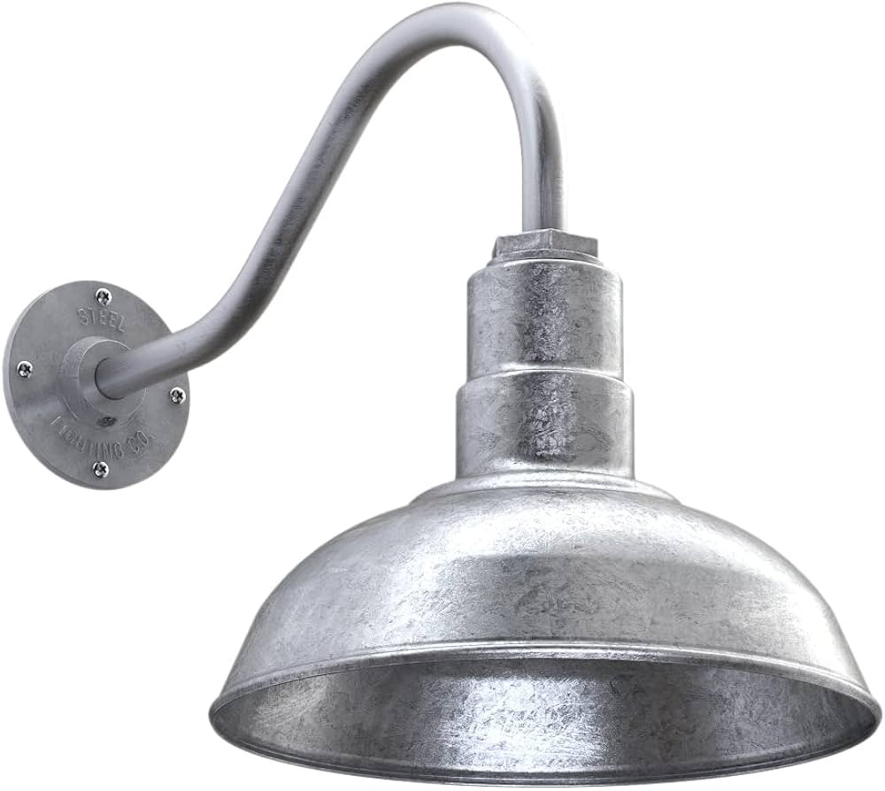 Steel Lighting Co. Westchester Barn Light | Outdoor Wall Mounted | 12 inch Dome | 16 inch Goosene... | Amazon (US)