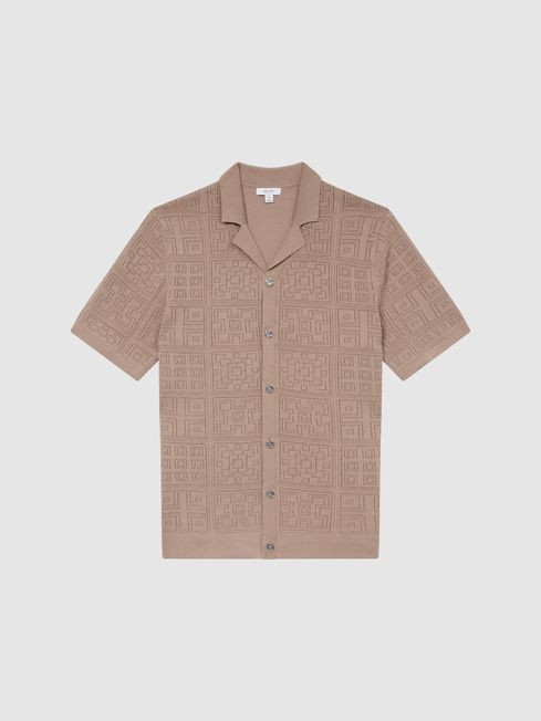 Textured Button Through Shirt | Reiss US