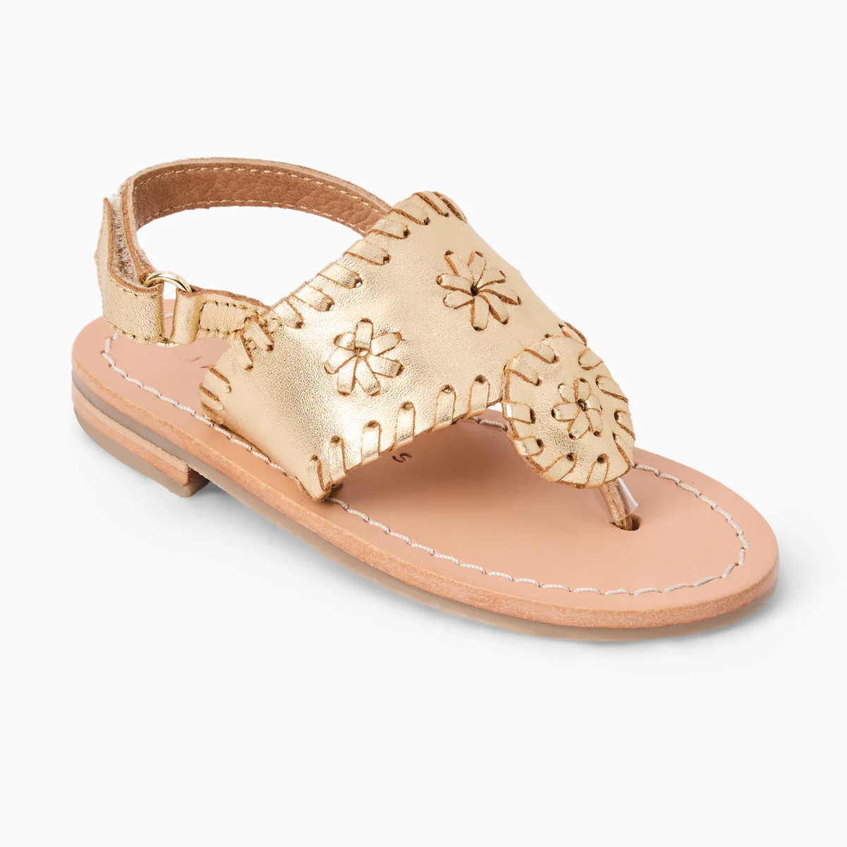 Jack Rogers Toddler Lauren Flat Sandals — Platinum Nappa | Jack Rogers
