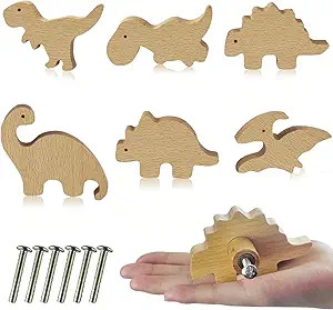 6 Pcs Wooden Animal Cabinet Knobs with Screws Decorative Wardrobe Knobs Natural Wood Cute Animal ... | Amazon (US)