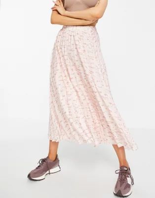 ASOS DESIGN pleated midi skirt in soft animal print | ASOS (Global)