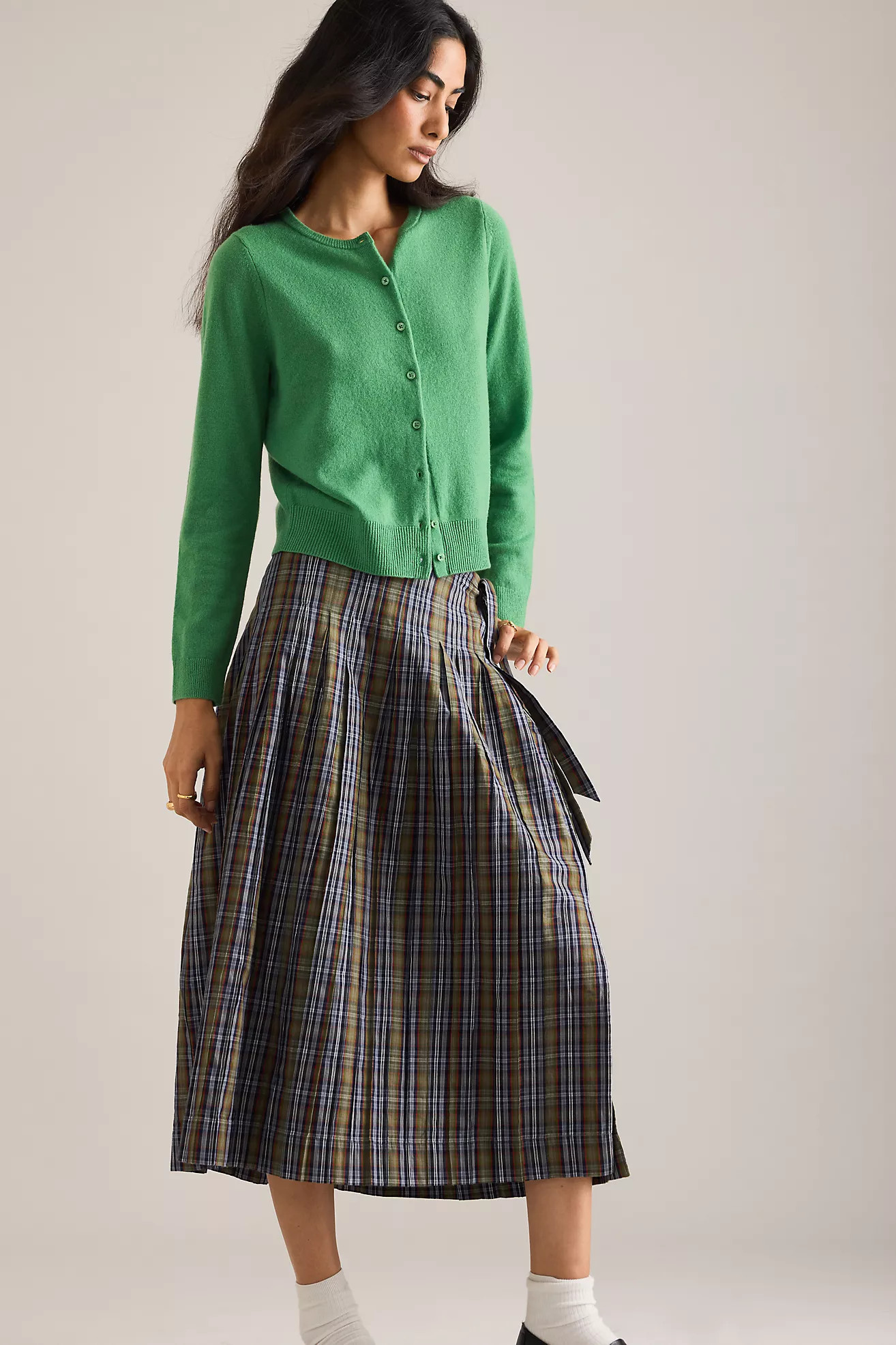 Damson Madder Josie Pleated Midi Skirt | Anthropologie (UK)