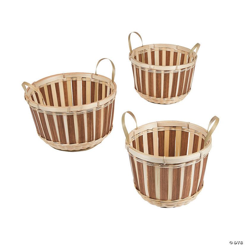Bamboo Bushel Basket Set - 3 Pc. | Oriental Trading Company
