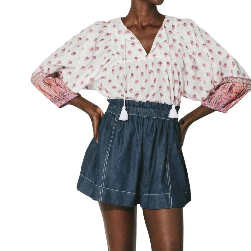 Cleobella Tawny Blouse In Mahal Print - White - XL | Verishop