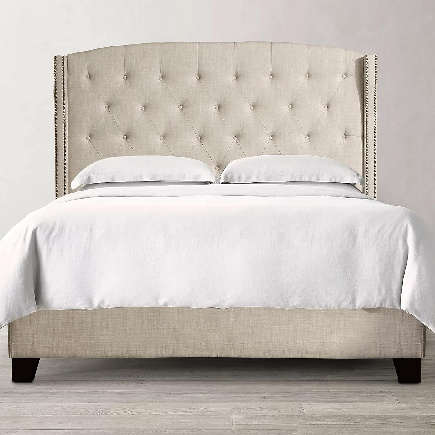 Rosevera Padded Platform Bed Frame Bed French, Westerly Bed, Cardiff Bed with Nailhead Trimmed Wi... | Amazon (US)