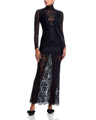 Floral Lace Mock Neck Maxi Dress | Bloomingdale's (US)
