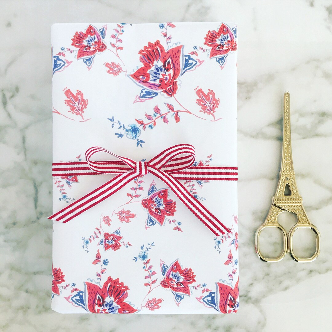 Wrapping Paper: Red Paris Chintz gift Wrap Birthday - Etsy | Etsy (US)