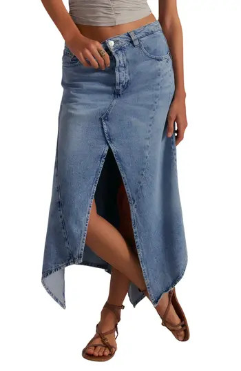 Free People Aquarius Handkerchief Denim Skirt in Free Spirit at Nordstrom Rack, Size 24 | Nordstrom Rack