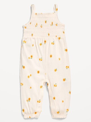 Printed Sleeveless Smocked Jumpsuit for Baby | Old Navy (US)