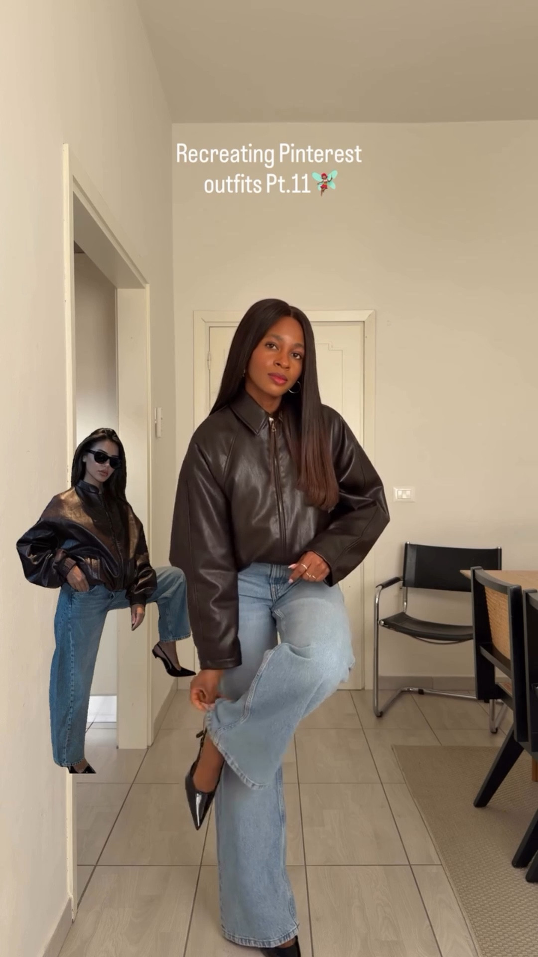 Spring outfit 🌼Styling my  zara Bomber Leather jacket
Pull&Bear jeans (Color Sky Blue Size EUR 34)
zara jacket size M

	#shopltk #ltkstyle #ltkfinds

 outfitinspiration autumnoutfitideas winteroutfits minimalstyle spring outfits jeans outfits pull&Bear jeans 


#LTKSeasonal #LTKgrwm #LTKootd