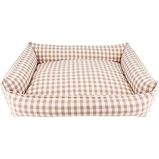Gingham Dog Bed for Small Dogs Washable Plaid Dog Bed for Medium Dogs Checked Dog Bed with Remova... | Amazon (US)