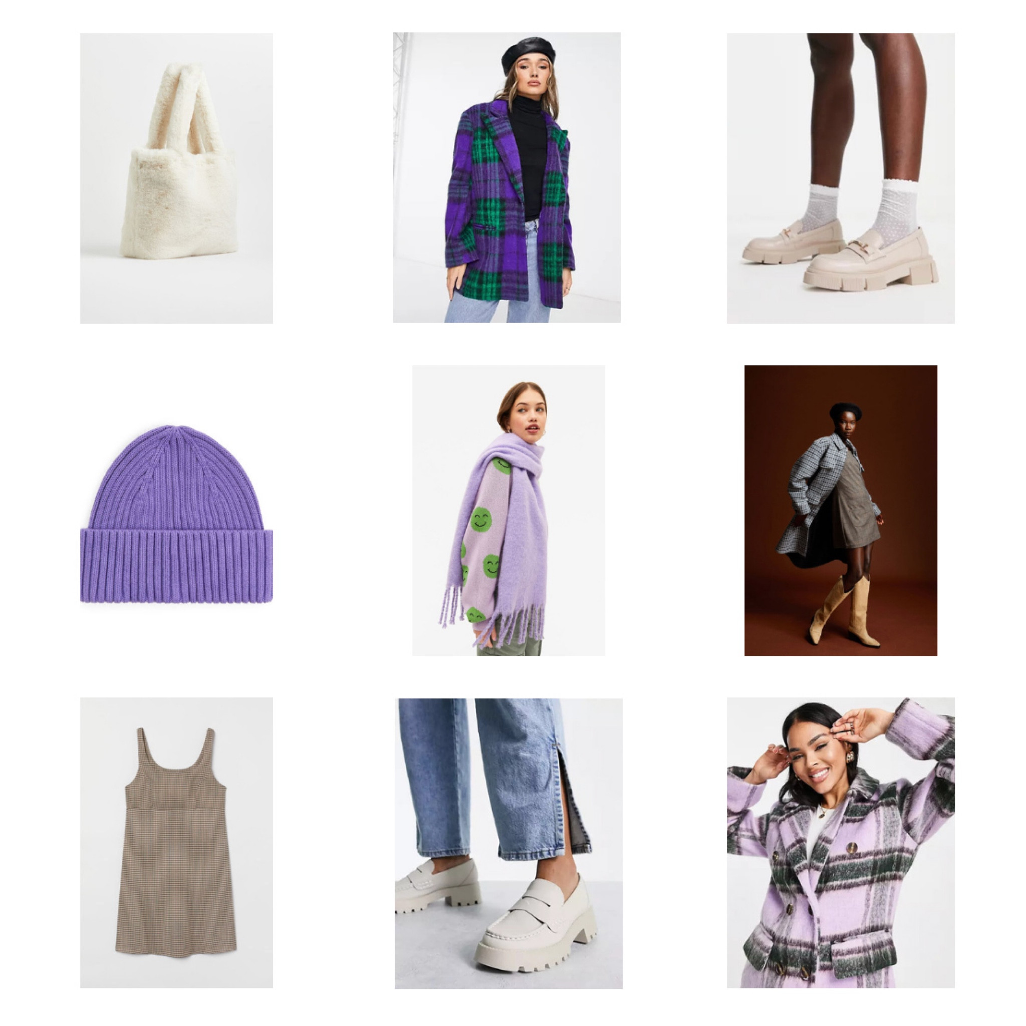 Purple Plaid. Fashion Blogger Girl by Style Blog Heartfelt Hunt. Girl with blond hair wearing a purple plaid coat, plaid dress, purple beanie, white cat-eye sunglasses, oversized purple scarf, purple colorful tights, faux fur bag and chunky loafers.
#colorfuloutfit #colorfulstyle #colorfulfashion #colorfullooks #fashionfun #cutefalloutfit #fallfashion2022 #falllookbook #fitcheck #dailylooks #dailylookbook #contentcreator #microinfluencer #discoverunder20k 

#LTKstyletip #LTKHoliday #LTKSeasonal